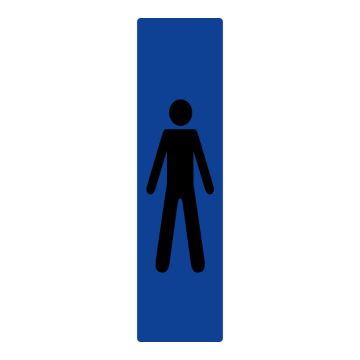 Plaque de porte Messieur vertical - couleur 170x45mm - 4034669