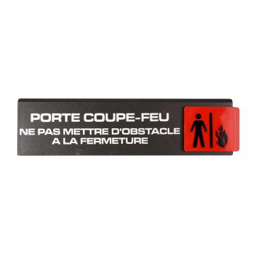 Plaque de porte Porte coupe-feu ne pas mettre d'obstacle a la fermeture - Europe design 175x45mm - 4034812