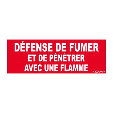 Panneau Défense de fumer et pénétrer avec une flamme - Rigide 330x120mm - 4034959