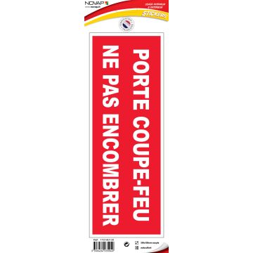 Panneau Porte coupe feu ne pas encombrer - Vinyle adhésif 330x120mm - 4035949