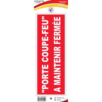 Panneau Porte coupe feu a maintenir fermée - Vinyle adhésif 330x120mm - 4035956