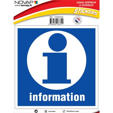 Panneau Information - Vinyle adhésif 200x200mm - 4036311