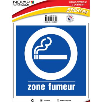 Panneau Zone fumeur - Vinyle adhésif 200x200mm - 4036359