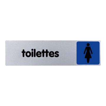 Plaque de porte Toilettes avec figurine dame - couleur 170x45mm - 4036496