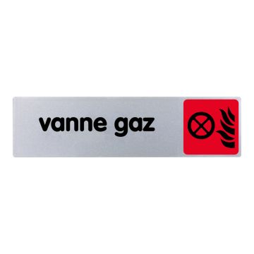 Plaque de porte Vanne gaz - couleur 170x45mm - 4036502