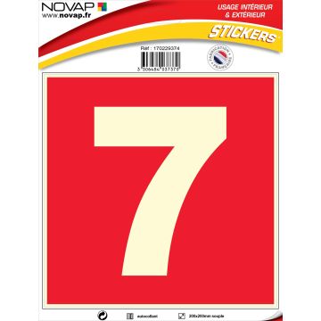 N°7 photoluminescents - 200x200mm - Adhésif Rouge - 4037370