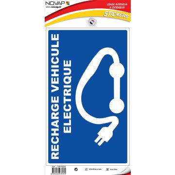 Panneau Recharge véhicule électrique - Adhésif 330x200mm - 4038070