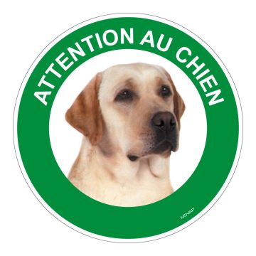 Panneau Attention au chien Labrador - Rigide Ø180mm - 4040318