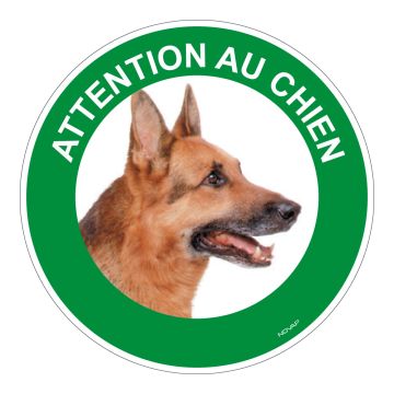 Panneau Attention au chien Berger allemand - Rigide Ø180mm - 4040370