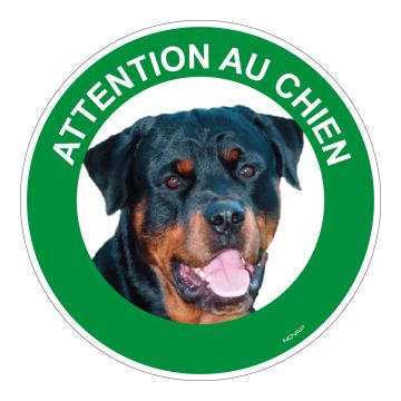Panneau Attention au chien Rottweiler - Rigide Ø180mm - 4040387