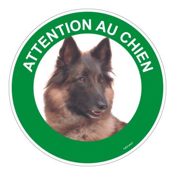 Panneau Attention au chien Berger belge - Rigide Ø180mm - 4040431