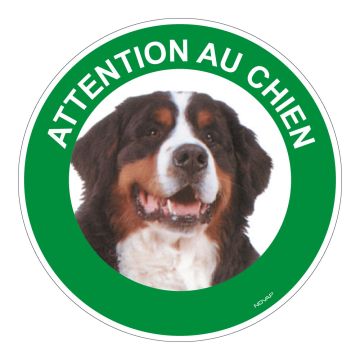 Panneau Attention au chien Bouvier bernois - Rigide Ø180mm - 4040455