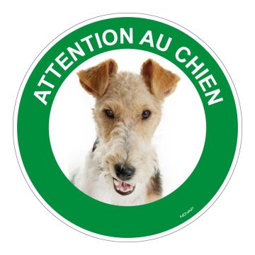 Panneau Attention au chien Fox - Rigide Ø180mm - 4040479
