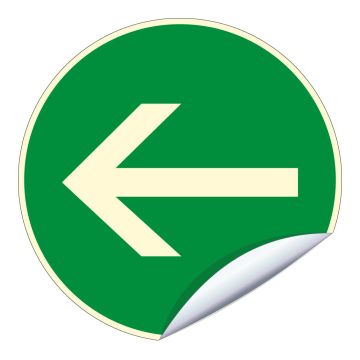 Panneau photoluminescent Sens obligatoire - adhésif Ø80mm - 4050003