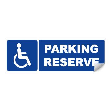 Panneau Parking réserve au handicapé- Adhésif 450x150mm - Novap
