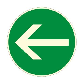 Panneau photoluminescent Sens obligatoire - Rigide Ø300mm - Novap