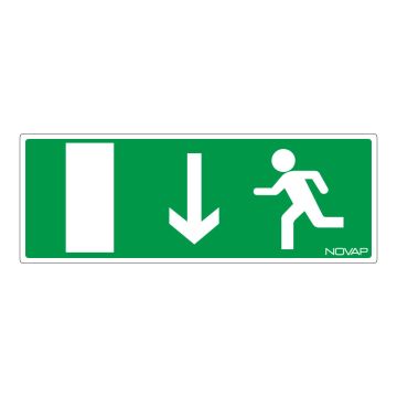 Panneau Sortie de secours en bas (symbole) - Rigide 330x120mm - 4140605