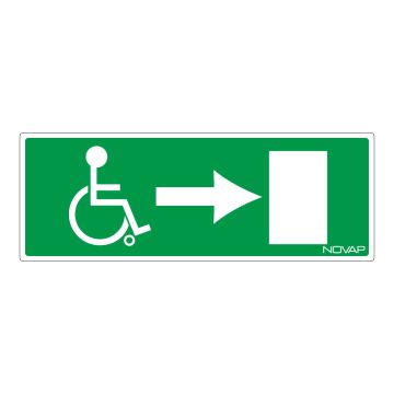 Panneau Sortie de secours handicapés à droite - Rigide 330x120mm - 4140759