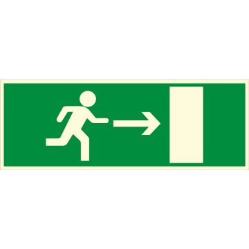 Panneau photoluminescent Sortie droite - Rigide 330x120mm - 4149059