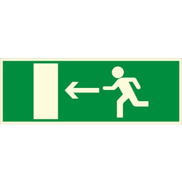 Panneau photoluminescent Sortie gauche - Rigide 330x120mm - 4149066