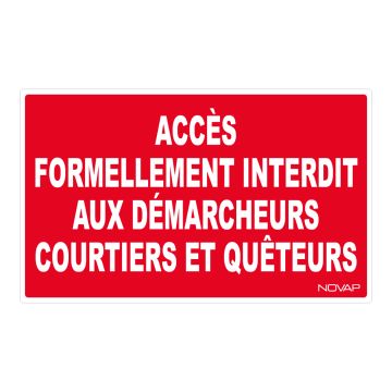 Panneau Accès interdit aux demarcheurs - Rigide 330x200mm - 4160016