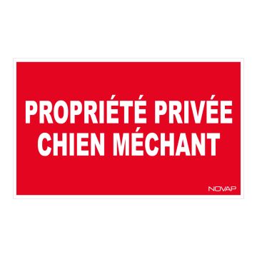 Panneau Propriété privée chien méchant - Rigide 330x200mm - 4160511