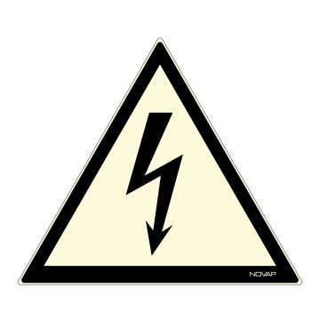 Panneau photoluminescent Danger éléctrique - Rigide Triangle 300mm - 4209043