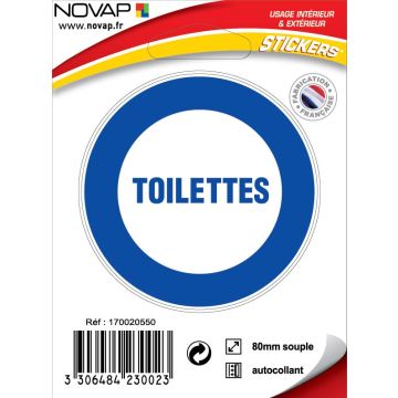 Panneau Toilettes - Vinyle adhésif Ø80mm - 4230023