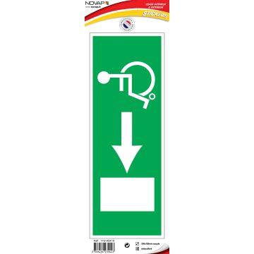 Panneau Sortie de secours handicapés à gauche - Vinyle adhésif 330x120mm - 4230443