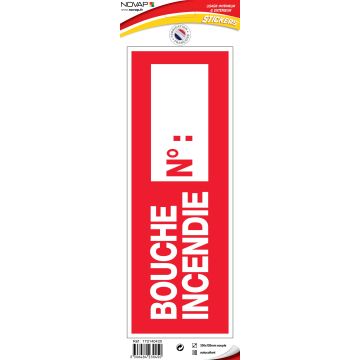 Panneau Bouche d'incendie n° - Vinyle adhésif 330x120mm - 4230450
