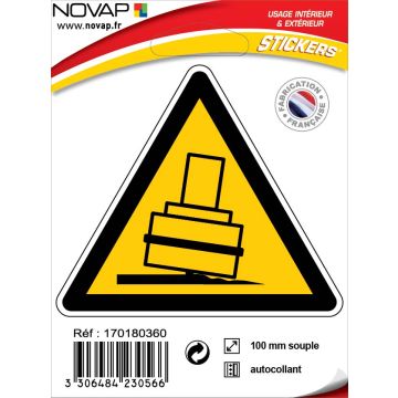 Panneau Danger risque de basculement - Adhésif Triangle 100mm - 4230566
