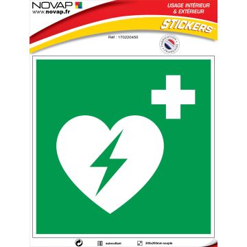 Panneau Défibrillateur - Vinyle adhésif 200x200mm - 4230641