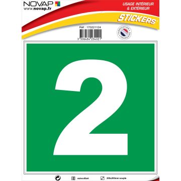 N°2 - 200x200mm - Adhésif Vert - 4234021