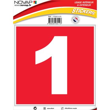 N°1 - 200x200mm - Adhésif Rouge - 4234113