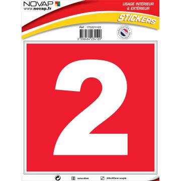 N°2 - 200x200mm - Adhésif Rouge - 4234120