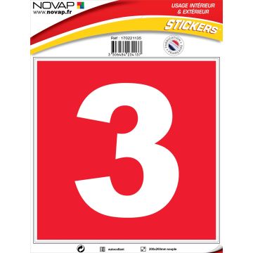 N°3 - 200x200mm - Adhésif Rouge - 4234137