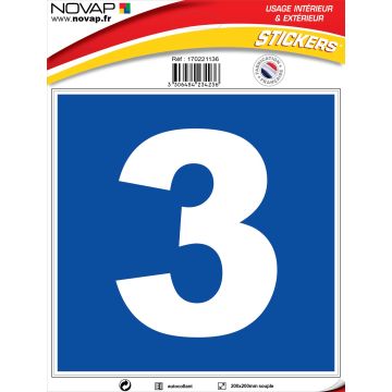 N°3 - 200x200mm - Adhésif Bleu - 4234236