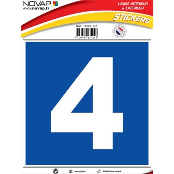 N°4 - 200x200mm - Adhésif Bleu - 4234243