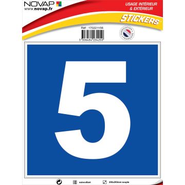 N°5 - 200x200mm - Adhésif Bleu - 4234250