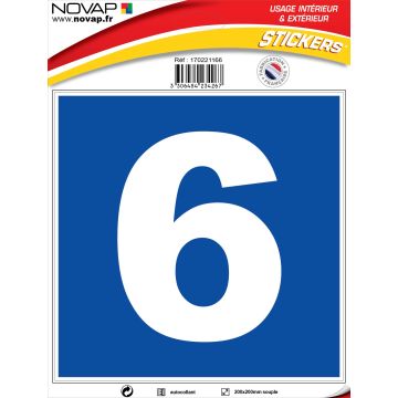 N°6 - 200x200mm - Adhésif Bleu - 4234267