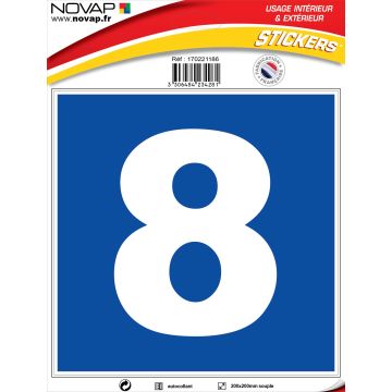 N°8 - 200x200mm - Adhésif Bleu - 4234281