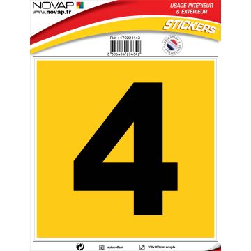 N°4 - 200x200mm - Adhésif Jaune- 4234342