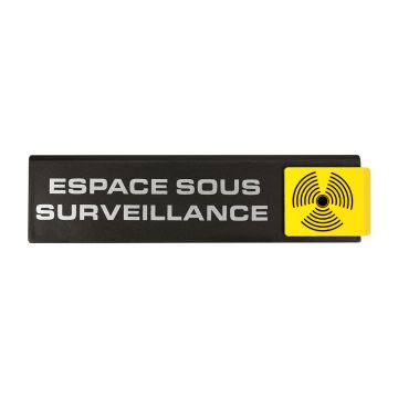 Plaque de porte Espace sous surveillance - Europe design 175x45mm - 4260242