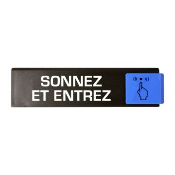 Plaque de porte Sonnez et entrez - Europe design 175x45mm - 4260686