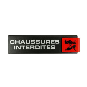 Plaque de porte Chaussures interdites - Europe design 175x45mm - 4260969
