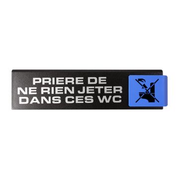 Plaque de porte Priére de ne rien jeter dans les WC - Europe design 175x45mm - 4261171