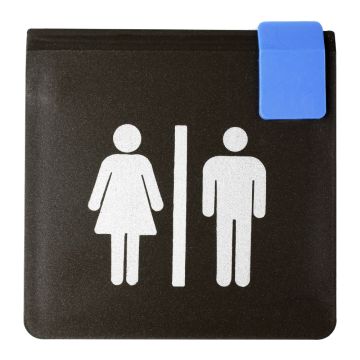 Plaque de porte Toilettes H/F - Europe design 95x95mm - 4270074