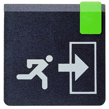 Plaque de porte Sortie de secours flèche droite - Europe design 95x95mm - 4270180