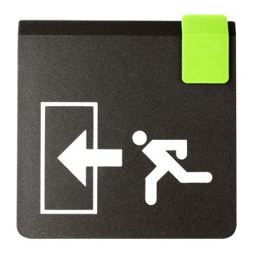 Plaque de porte Sortie de secours flèche gauche - Europe design 95x95mm - 4270197