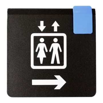 Plaque de porte Ascenseur flèche à droite - Europe design 95x95mm - 4270234